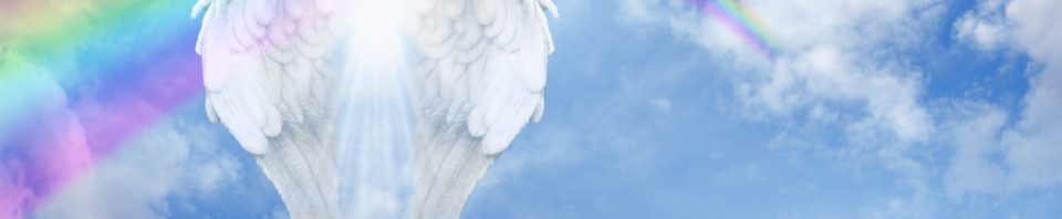 Rainbow Angel Wings in the clouds Banner